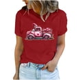 thumbnail image 3 of VKOYWKM T-Shirts Cœur pour Femmes T-Shirts de la Saint-Valentin T-Shirts Graphiques Amour Manches Courtes Coupe Ample Hauts de Printemps Col Rond T-Shirt de la Saint-Valentin, 3 of 6