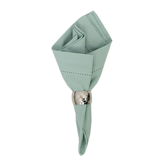 Hemstitch Sea Glass Cotton Machine Washable Napkins 20X20 Set Of 6