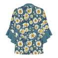 thumbnail image 5 of Penkiiy Women's 3/4 Flutter Sleeve V-Neck Casual Boho Blouse - Summer Ready Loose Fit Floral Print Top, 5 of 5