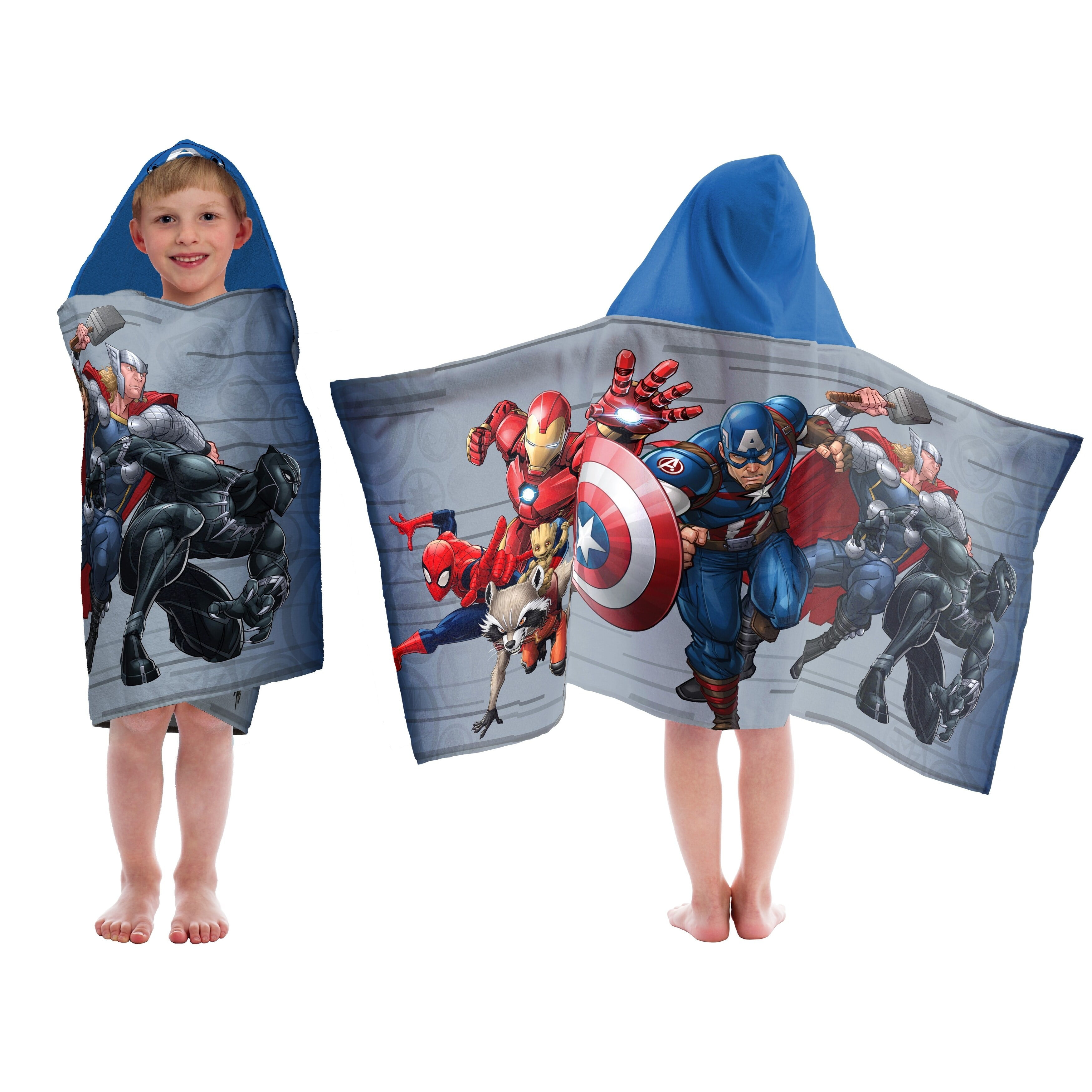 Disney Marvel Character Hooded Towel Poncho Bath Beach Pool Kids Boys Girls 