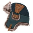 thumbnail image 4 of Mens Winter Navy Cotton Trooper Trapper Russian Faux Hat Ushanka Earflap Hats, 4 of 6