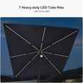 thumbnail image 5 of PURPLE LEAF 10 Feet Patio Umbrella with Base Outdoor Cantilever Solar Powered LED Square Umbrella Aluminum Offset Umbrella with 360-degree Rotation for Garden Deck Pool Patio, Navy Blue, 5 of 13