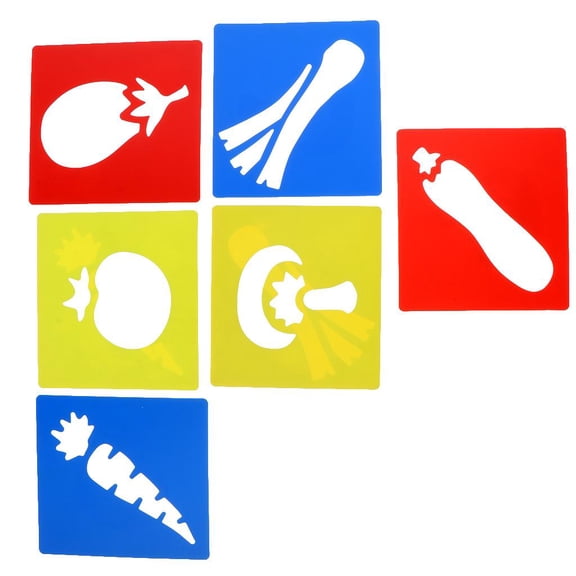 6 Pieces Assorted Color Drawing Painting Stencils Templates for Kids Children