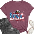 thumbnail image 5 of Womens American Flag Shirt USA Patriotic Crew Neck T-Shirt 4th of July Short Sleeve Tee, 5 of 6