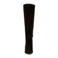 thumbnail image 5 of FSJ Women Trendy Pointed Toe Medium Chain Heel Knee High Boots Stretch Side Zipper Evening Work Outfit Shoes Size 8.5 Black, 5 of 6