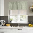 thumbnail image 4 of 2 Pack Valances for Window, Sage Green Spring Leaves Short Curtains for Kitchen Bedroom Living Room, Pastoral Botanical Striped Flowers Rod Pocket Small Window Treatment Valance Drapes 42 x 18 Inch, 4 of 8