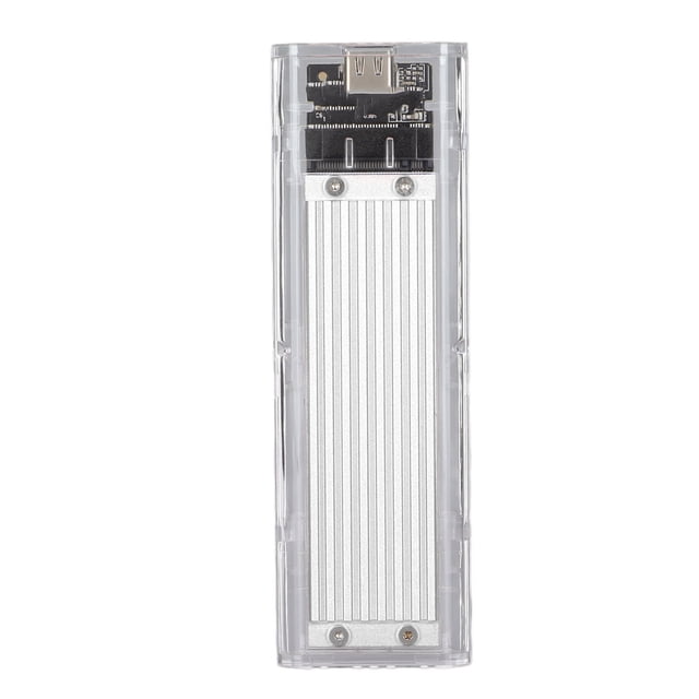 Adaptador de disco duro externo Bling Bling 10 Gbps transparente NVME M.2 a USB 3.1 Gen2 tipo C Estuche convertidor plateado
