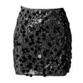 thumbnail image 6 of Ediodpoh Carnival Sequin Skirt for Women Stage Performance Glitter Mini Skirt for Party Nightclub Show Mini Skirts for Women Black M, 6 of 6