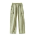 thumbnail image 5 of Kmdttou Cargo Pants for Women Plus Size Solid Color Fashion Casual Loose Broad Leg Full Length Pants, 5 of 7