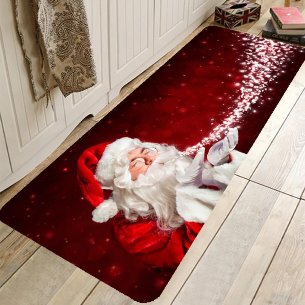 Christmas Dwarf Fir Branches Home Floor Carpet Non-skid Door Bath Mat Decor Rugs 