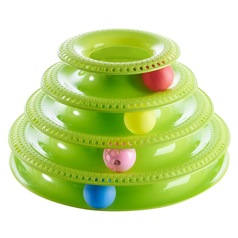 Cat Toys Tower of Tracks 4 Level Cat Tracks Interactive Ball Toy Kitty