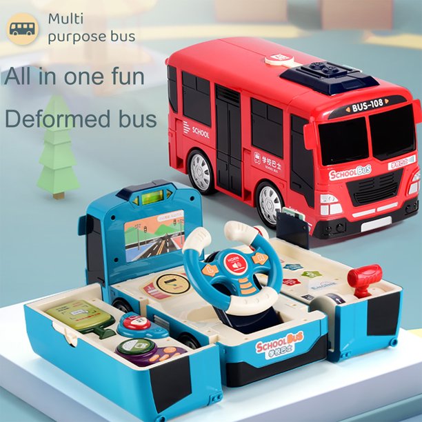 Fiudx Ofertas De La Semana Volante De Autobús Deformable Multifuncional Para Niños, Luz Para Caminar Inercial