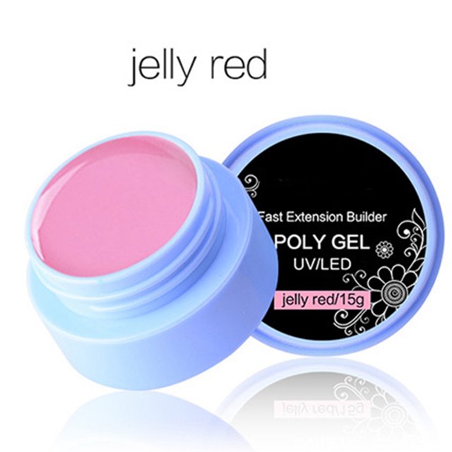 15g profesional rápido extensión de uñas Poly Gel fácil de quitar manicura UV Gel accesorio rosa rojo