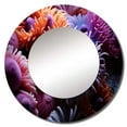 thumbnail image 2 of Designart "Purple Coral Marine Animals euphony" Marine Animals Purple Large Round Mirror - Round Bedroom Mirror Wall Decor - Modern Round Printed Mirror - 29" x 29", 2 of 6