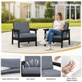thumbnail image 2 of SERWALL 2PCS Outdoor HDPE Patio Couch Sets with Cushions, Weather-Resistant Patio Furniture for Poolside, Patio, Balcony, Porch & Backyard, Black / Grey, 2 of 10