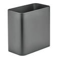 thumbnail image 6 of mDesign Metal 2.4 Gallon Bathroom Trashcan Wastebasket Garbage Bin, Dark Gray, 6 of 6