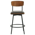 thumbnail image 6 of CHITA Swivel Counter Height Bar Stools with Back Set of 3, 27'' Seat Height, Metal & Wood Frame, Black, 6 of 10
