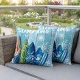 thumbnail image 3 of Summer Surfing Outdoor Pillow Covers Pack of 2 Surfboard Beach Palm Trees Blue Wood Grain Waterproof Throw Pillow Covers Decorative Cushion Cases for Patio Garden Tent Balcony Couch 20x20 inch, 3 of 9