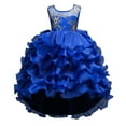 thumbnail image 2 of JIAYUE Child Girls Carnival Dresses Sequins Sleeveless Crew Neck Drop Shoulder Maxi Puffy Gown with Trailing Edge Evening Gown For Teens Seasonal Holiday Festival Celebration, 2 of 4