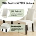 thumbnail image 6 of VECELO Set of 2 Dining Chairs, Upholstered Linen Fabric Dining Room Chair with High Back, Modern Parsons Chair for Kitchen, Beige, 6 of 13