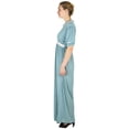 thumbnail image 3 of Sakkas Isabis Womens Casual Long Lace Modest Dress with Short Sleeves Stretchy - Mint - Medium, 3 of 5