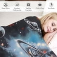 thumbnail image 3 of PIKWEEK Galaxy Flying Carpet, a gift from astronomy enthusiasts for children. Boys and adults shine in dark spaces. Decorative blankets. Warm flannel and soft plush astronomical flying blankets White, 3 of 6