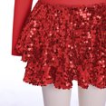 thumbnail image 7 of IBTOM CASTLE Girls Sparkle Sequins Dance Outfit Kids Latin Hip Hop Jazz Dancewear Mesh Long Sleeve Glitter Dress with Shorts Set 红色, 7 of 7