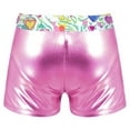thumbnail image 4 of Zaldita Kids Girls Shiny Metallic Ballet Dance Shorts Gym Workout Bottom Gymnastics Shorts Heart Zebra 12, 4 of 5