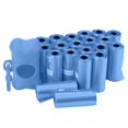 thumbnail image 1 of 20 rollos de bolsas de plástico para basura limpia para perros y mascotas con soporte dispensador de bolsas en forma de hueso (azul), 1 of 5