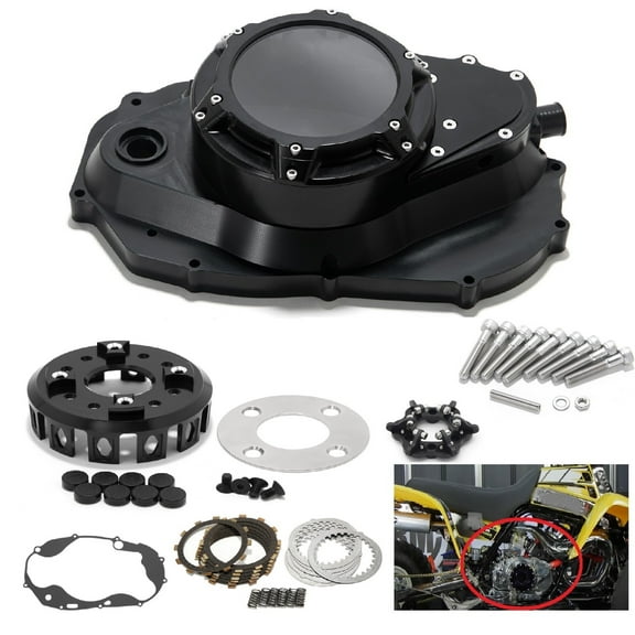 Lock Up Clutch Cover Kit Clutch Basket For Yamaha Banshee 350 YFZ350 1987-2006 1988 1989 1990 1991 1992 1993 1994 1995 1996 1997 1998 1999 2000 2001 2002 2003 2004 2005 Black Billet Aluminum