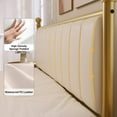 thumbnail image 4 of Queen Size Metal Platform Bed Frame with Upholstered Headboard, Easy Assembly, No Box Spring Needed, White, 4 of 9
