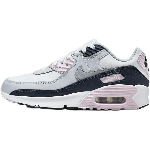 Big Kid's Nike Air Max 90 White/Wolf Grey-Pink Foam (HF6358 104) - 7