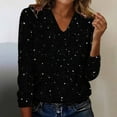 thumbnail image 6 of Aobny Women Ladies Blouses Sequin Party Tops Black Long Sleeve V-Neck Pullover Oversized Shirts for Women,L, 6 of 9