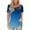 Blue, variant on Womens Shirts Ladies Short Sleeve Blouses Loose Shirt Casual Summer Tops