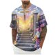 thumbnail image 1 of Blusa de Manga Corta para Hombres Impresa Camiseta Cuello Redondo Casual Verano Superior Poliéster Suave, 1 of 8
