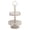 White 2 Level Solid Round 12" x 12" x 24", variant on DecMode 10" x 9" White Metal Decorative Stand with Lace Inspired Edge, 1-Piece