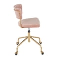 thumbnail image 2 of Indoor Home Office Furniture Tania Contemporary Task Chair In Gold Metal And Pink Velvet, 2 of 5