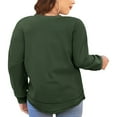 thumbnail image 2 of LANREMON Plus Size Sweatshirts for Women Crewneck Casual Tunic Tops Long Sleeve Shirts Womens Fall Pullover Tops Armygreen 24 Plus, 2 of 6