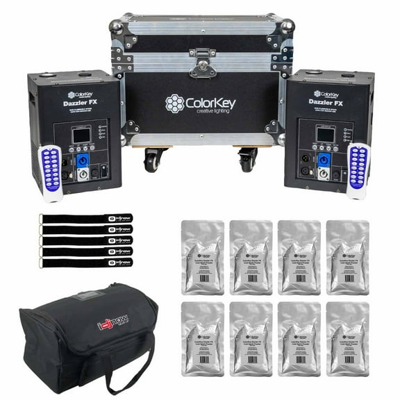 ColorKey CKU-7712 Dazzler FX MKII 2-Pack Bundle with Road Case (Black) and Granules Package
