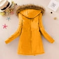 thumbnail image 3 of Winter Coats For Women Plus Size Quilted Down Warm Thicken Hooded Jacket Pocket Zip Padded Outwear Women Winter Coat Long Fashion Jackets Women Womens Cropped Jacket plus Size Womens Clothes Winter, 3 of 3