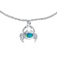 thumbnail image 2 of Bling Jewelry Womens Tropical Beach Sand Crab Blue Opal Charm Anklet Ankle Bracelet Sterling Silver, 2 of 3