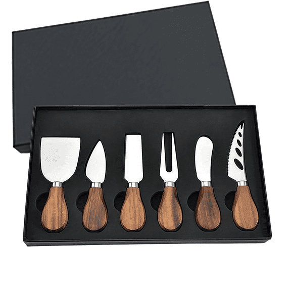 6 Pcs Cheese Knife Set Includes Cheese Slicer, Cutter, Fork, Steel Stainless Cheese knife Gift Set