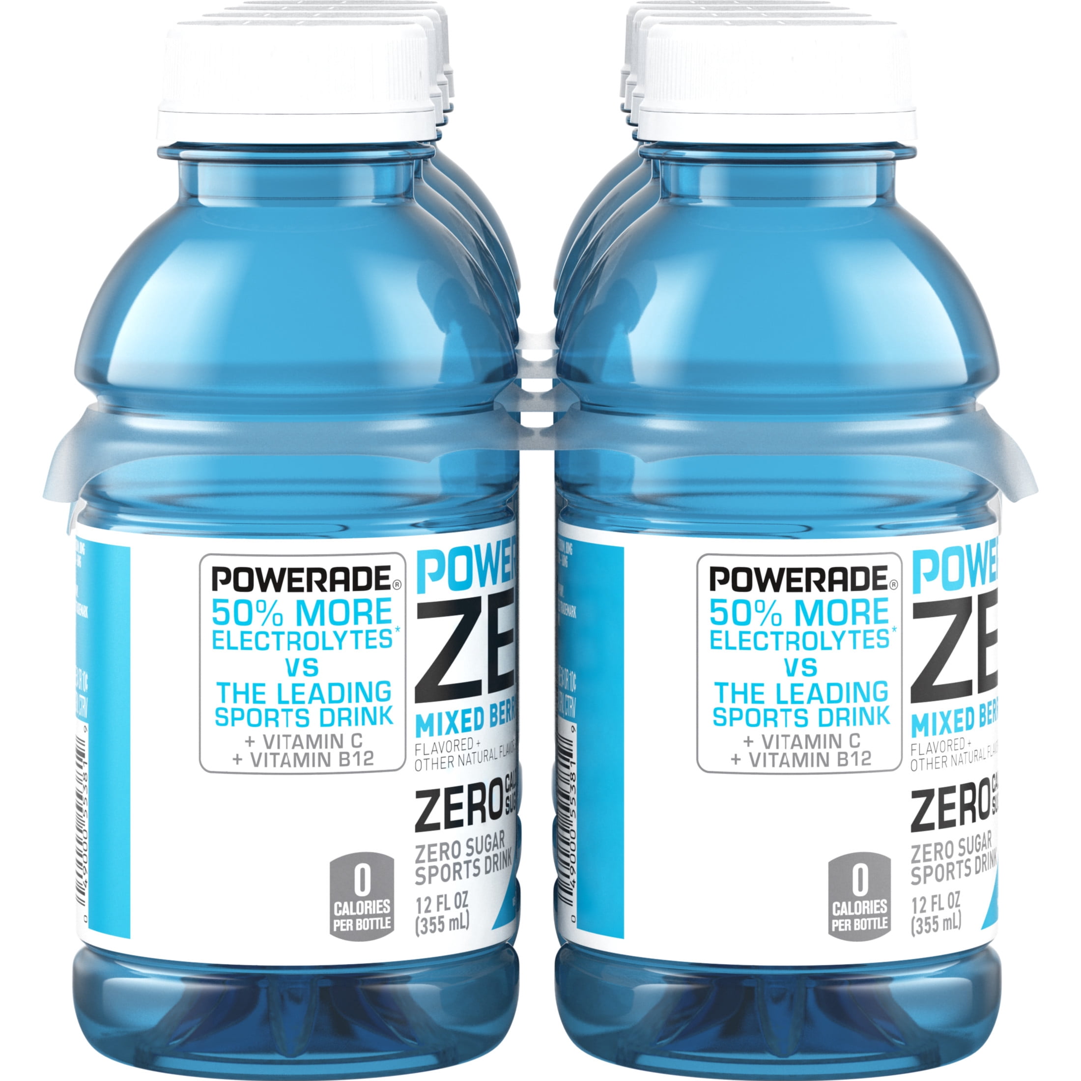 (3 pack) POWERADE Zero Sugar Mixed Berry Electrolyte Sports Drink Bottles, 12 fl oz, 8 Pack