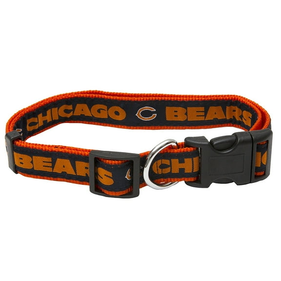 Pets First NFL Chicago Bears Dog Collar - Heavy-Duty, Durable & Adjustable Football Collar for Dogs/ CATS - Medium
