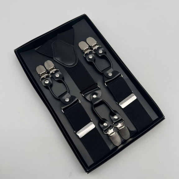 Adjustable Elastic Suspenders for Men Featuring Reinforced Metal Clips, X-Back Support for Work & Wedding Trousers, Strong and Durable Design