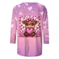 thumbnail image 4 of Xuyuer Valentine T Shirts Love Heart Printed Graphic Tee Tops Women's Casual 3/4 Sleeve T-Shirts Round Neck Cute Tunic Tops Basic Tees Blouses Business Work Tee Top Spring Shirts, 4 of 6