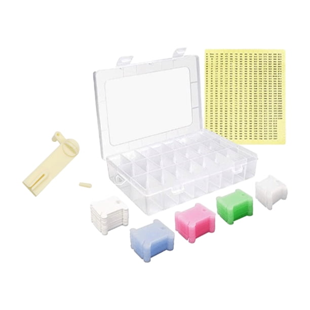 Matsuzay Bobinas de herramienta de hilo de gran capacidad para bordado de punto de moda DIY para viajes familiares resistentes a los arañazos De coser Caja+Bobina+300Bobina