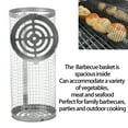 thumbnail image 4 of Panier de Barbecue Roulant, Panier Rond en Acier Inoxydable pour Rôtissoire à Tumble, Panier de Gril BBQ Portable, Panier de Gril Roulant BBQ pour Légumes, Viande, Steak, Crevettes, Côtelettes, Poussin, 4 of 8