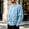 thumbnail image 3 of Horkkom Crewneck Sweatshirt Men Long Sleeve Work Casual Shirts Oversized Loose Sweatshirts with Pockets L, 3 of 7