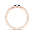 thumbnail image 2 of Angara Natural 0.48 Ct. Blue Sapphire with Diamond Heart Ring in 14K Rose Gold for Women (Ring Size: 9.5), 2 of 9